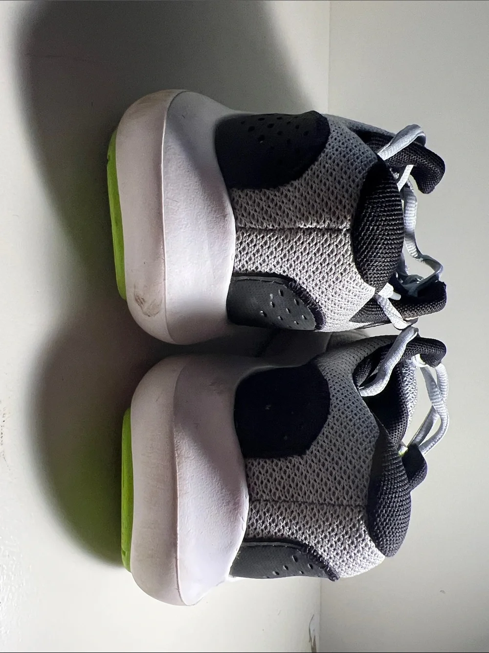 Under Armour Big Boys Gray & Neon Green Athletic Sneakers